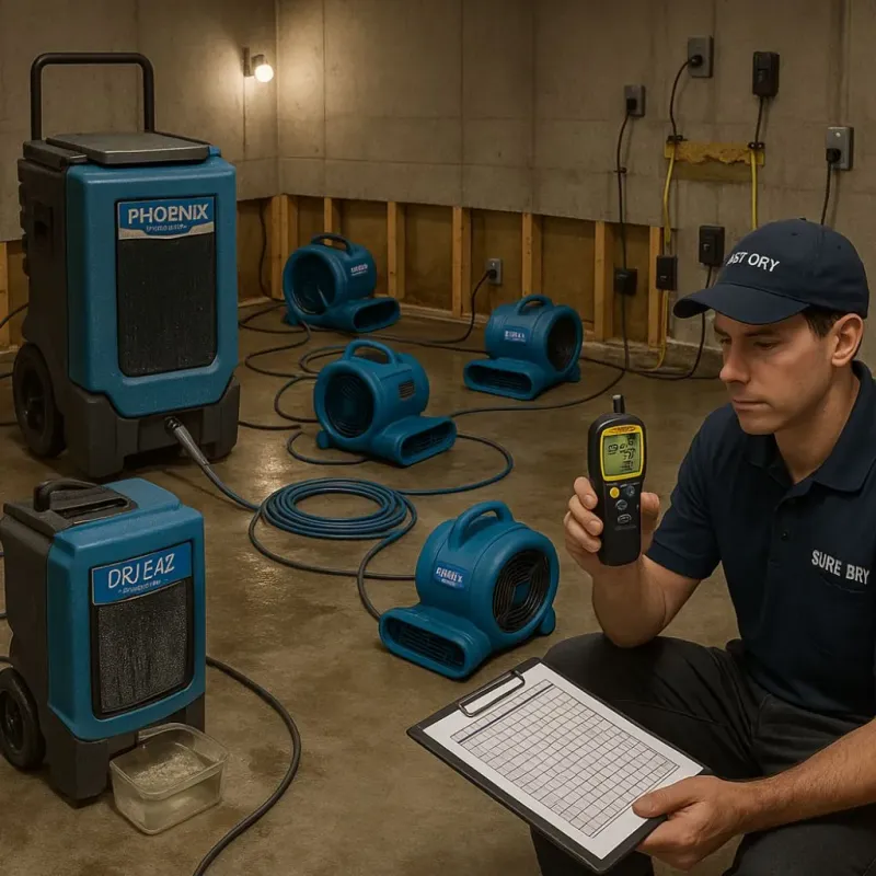 Structural Drying and Dehumidification process in Good Hope, CA